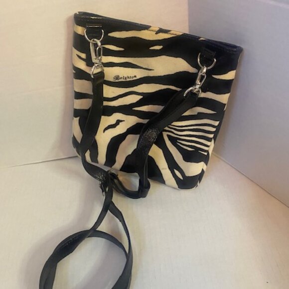Brighton Womens small Crossbody Zebra Print Bag - Picture 2 of 5